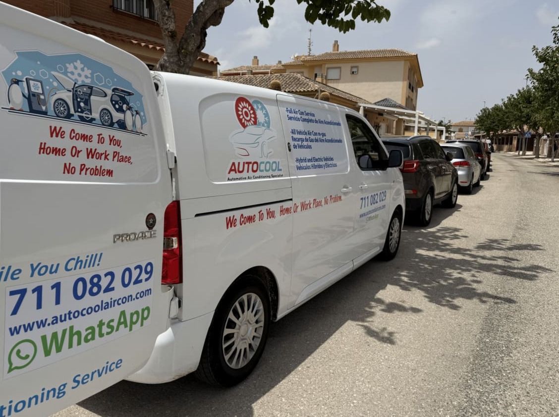 Autocool Aircon service van parked at the roadside